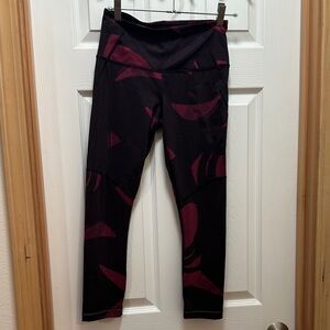 Lululemon Black and Red Patterned Leggings